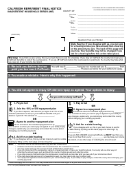 Form CF377.7B1 CalFresh Repayment Final Notice - Inadvertent Household Error (Ihe) - California