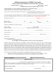 Application for Commercial Hunting Area License - Oklahoma, Page 2