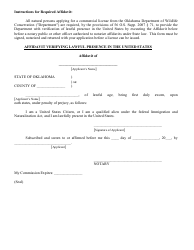 Application for Commercial Hunting Area License - Oklahoma, Page 5