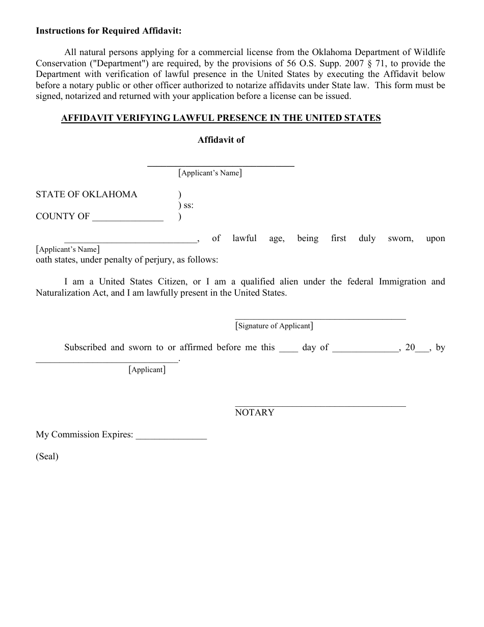 Application for Commercial Hunting Area License - Oklahoma, Page 5