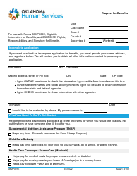 Form 08MP001E Request for Benefits - Oklahoma