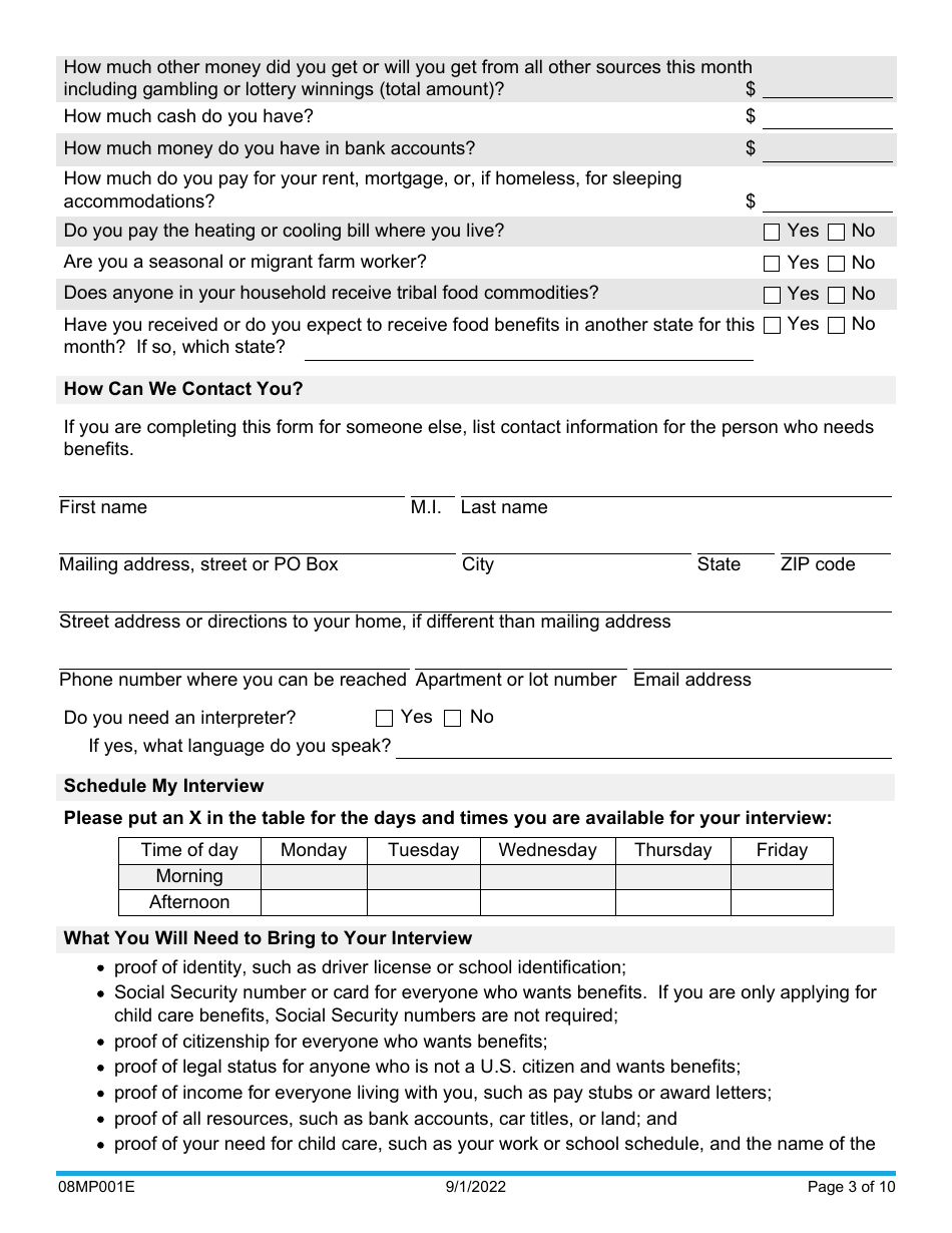 Form 08MP001E Request for Benefits - Oklahoma, Page 3