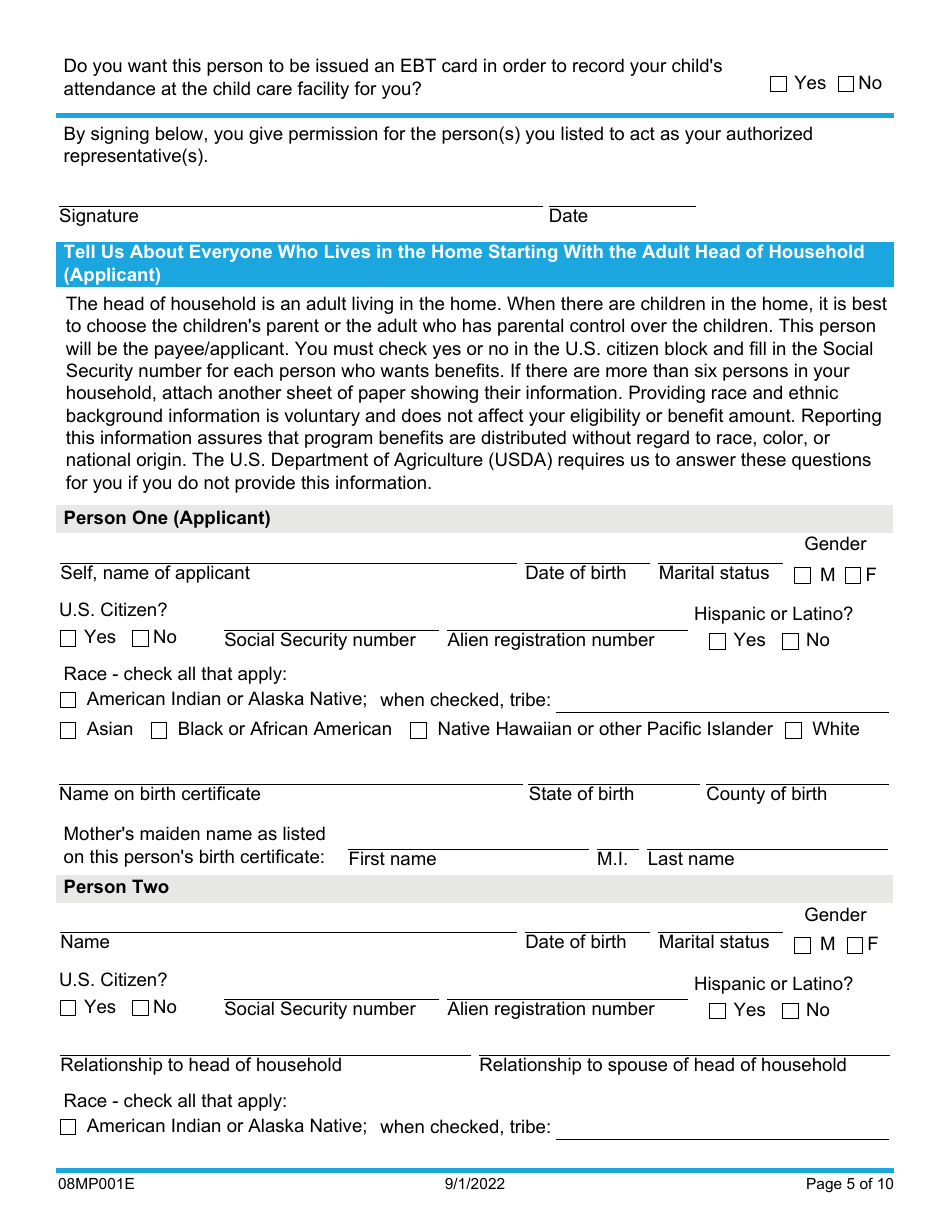 Form 08MP001E Request for Benefits - Oklahoma, Page 5