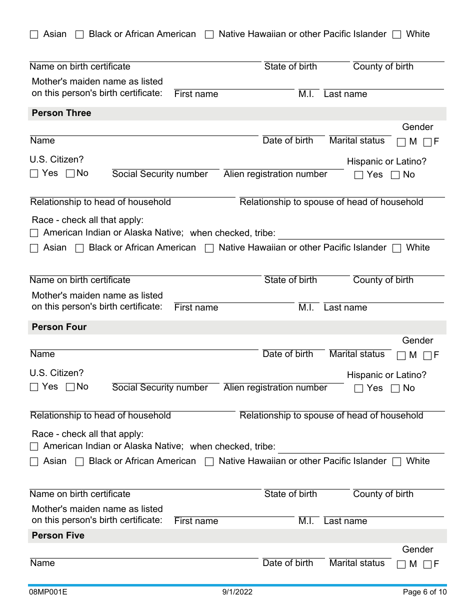 Form 08MP001E Request for Benefits - Oklahoma, Page 6