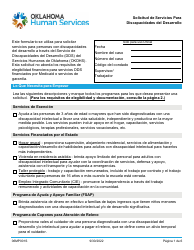 Document preview: Formulario 06MP001S Solicitud De Servicios Para Discapacidades Del Desarrollo - Oklahoma (Spanish)