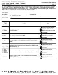 Form DOT LAPG6-B Hbp Special Cost Approval Checklist - California