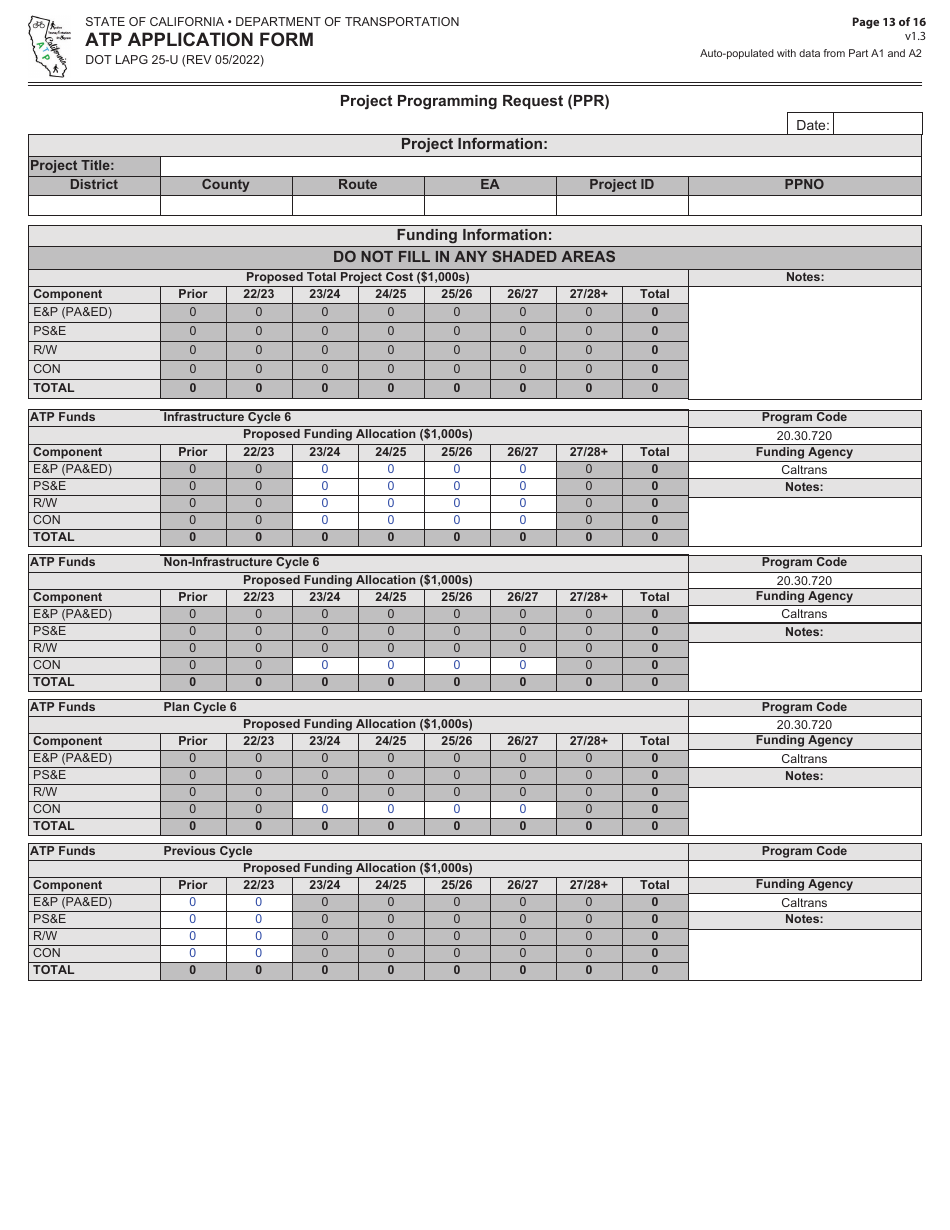 Form DOT LAPG25-U ATP Application Form - California, Page 13