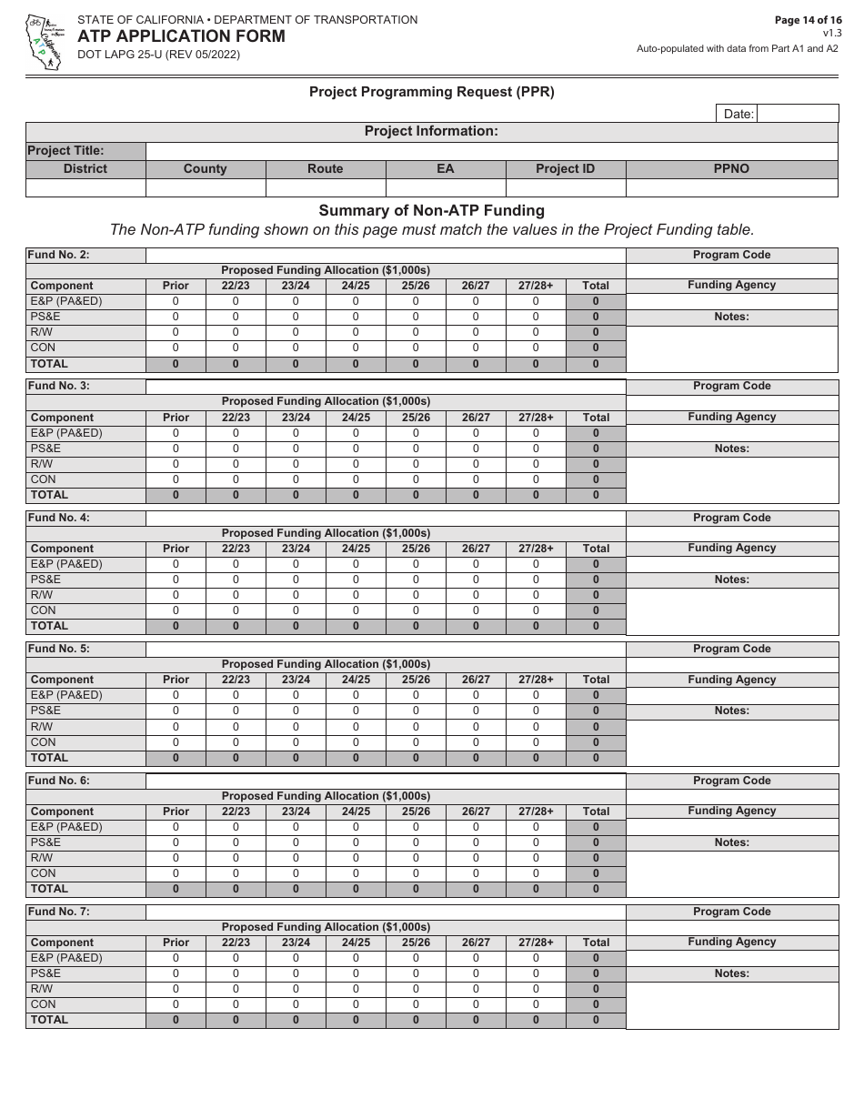 Form DOT LAPG25-U ATP Application Form - California, Page 14
