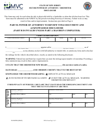 Form DLR-SPOA Dealer Secure Power of Attorney/Odometer Disclosure - New Jersey, Page 2