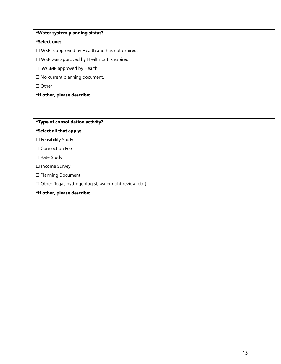 Consolidation Feasibility Study Grant Application - Washington, Page 16
