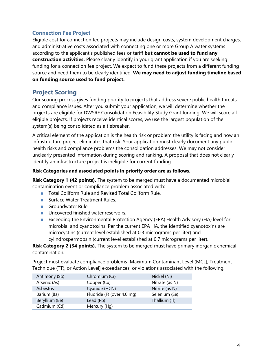Consolidation Feasibility Study Grant Application - Washington, Page 7