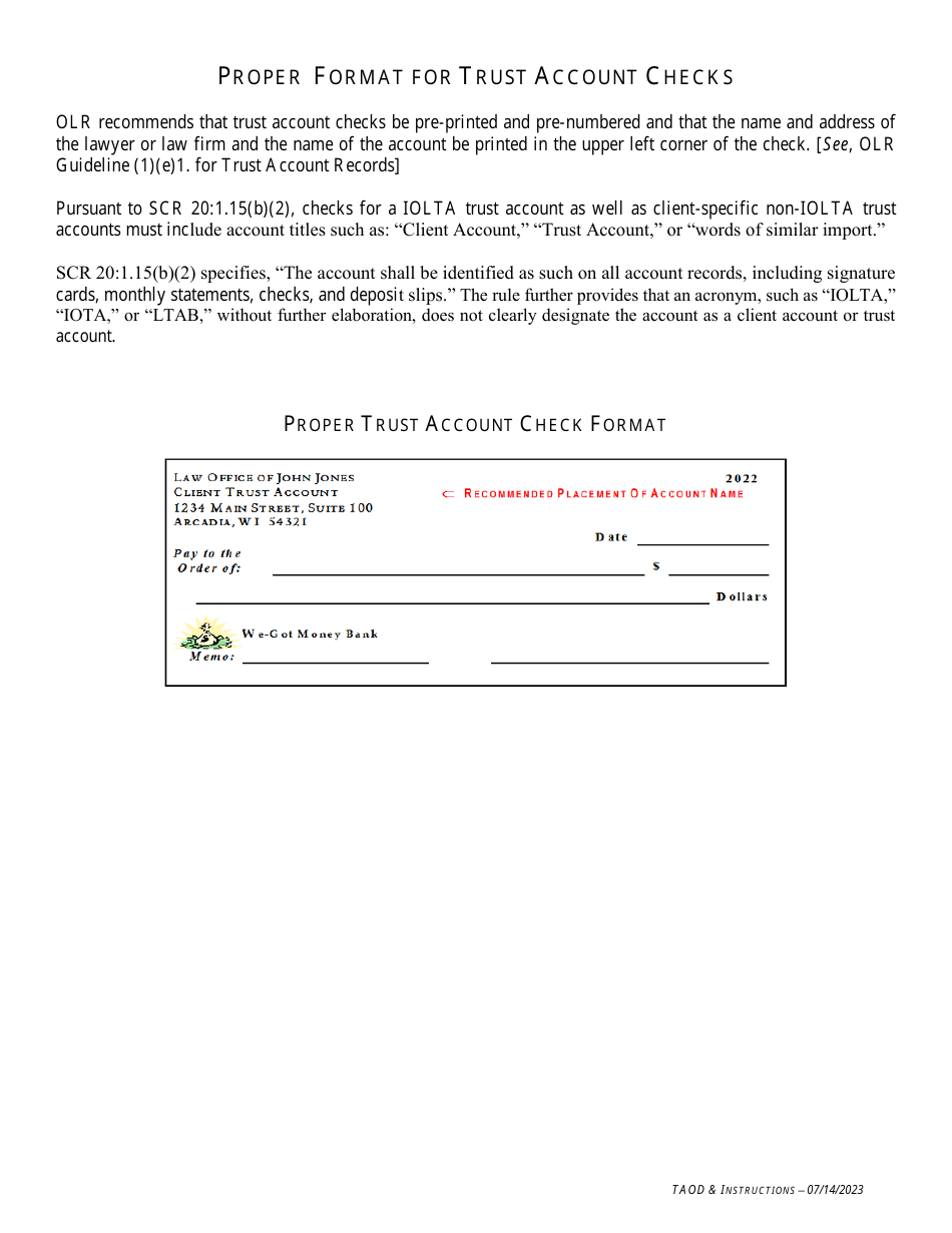 Agreement to Notify Office of Lawyer Regulation of Overdrafts on Lawyer Trust Accounts and Fiduciary Accounts - Wisconsin, Page 4