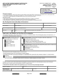 Form JD-JM-220 Application for Risk Warrant Investigation for a Child Under Eighteen Years of Age, Order, Return - Connecticut