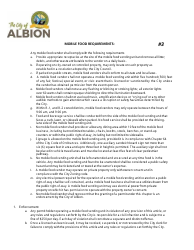 Mobile Food Vehicle Vendor (Food Truck) Permit Application - City of Albion, Michigan, Page 6