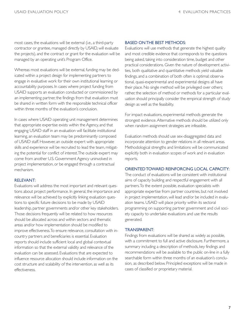 Usaid Evaluation Policy, Page 13