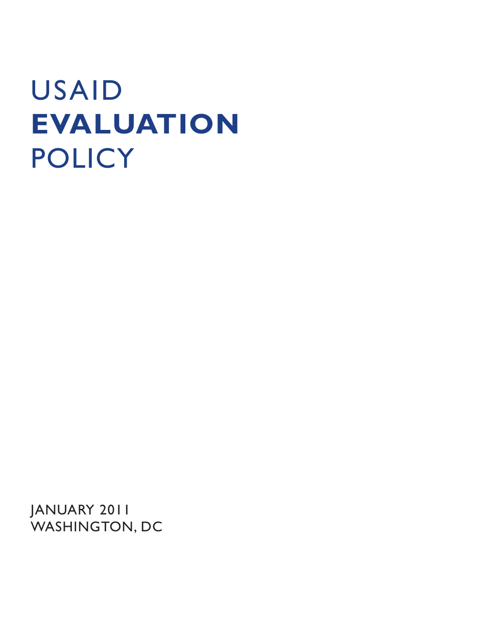 Usaid Evaluation Policy, Page 3