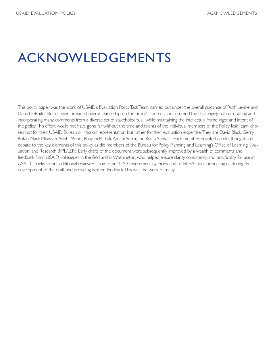 Usaid Evaluation Policy, Page 5