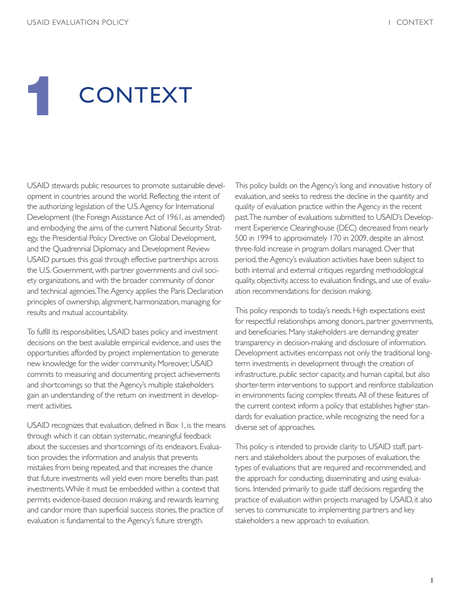 Usaid Evaluation Policy, Page 7