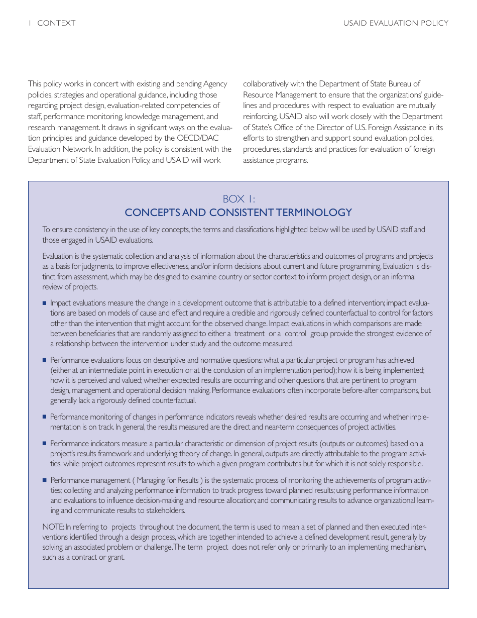 Usaid Evaluation Policy, Page 8