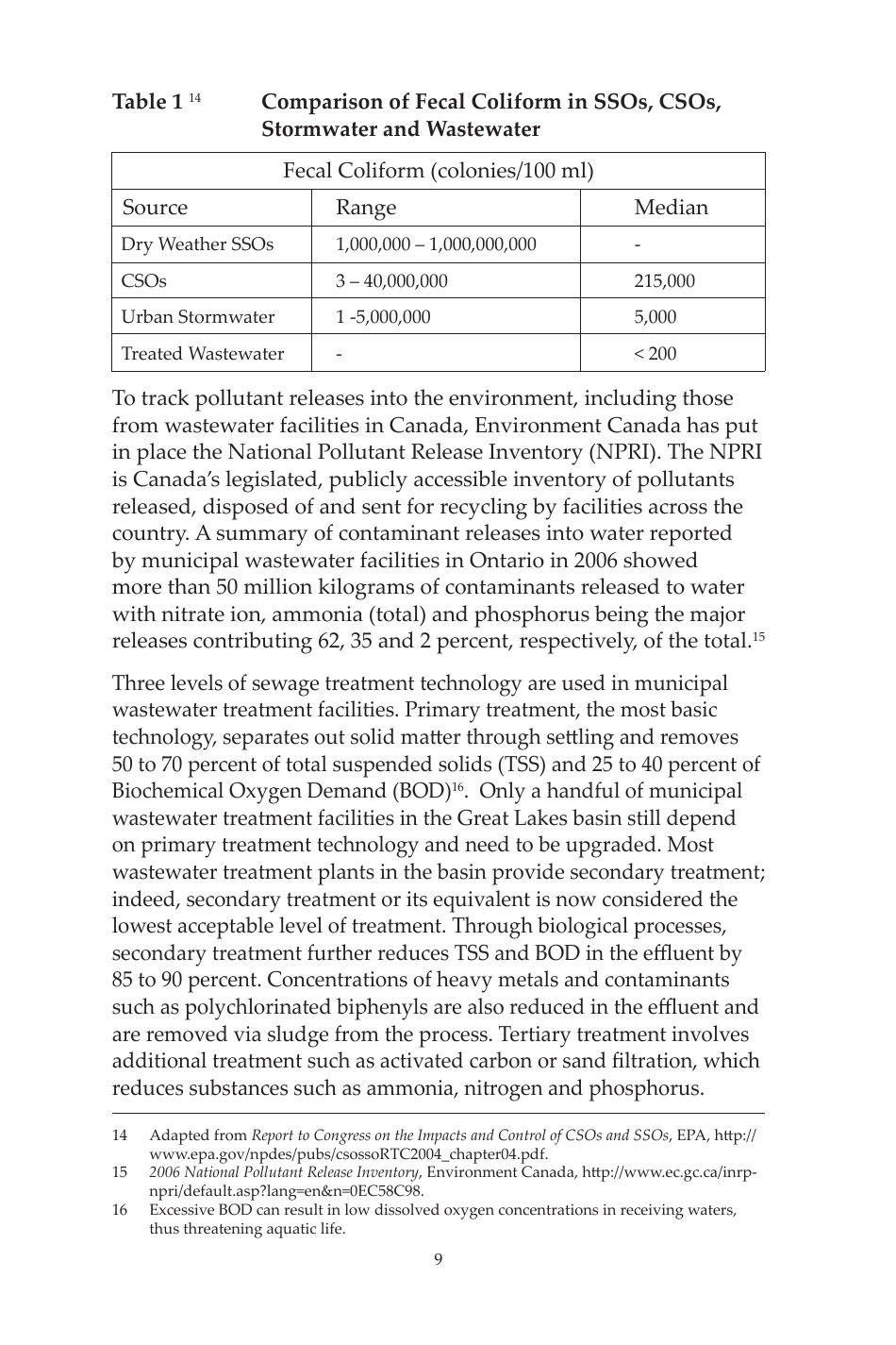 14th Biennial Report on Great Lakes Water Quality - International Joint Commission United States and Canada, Page 16