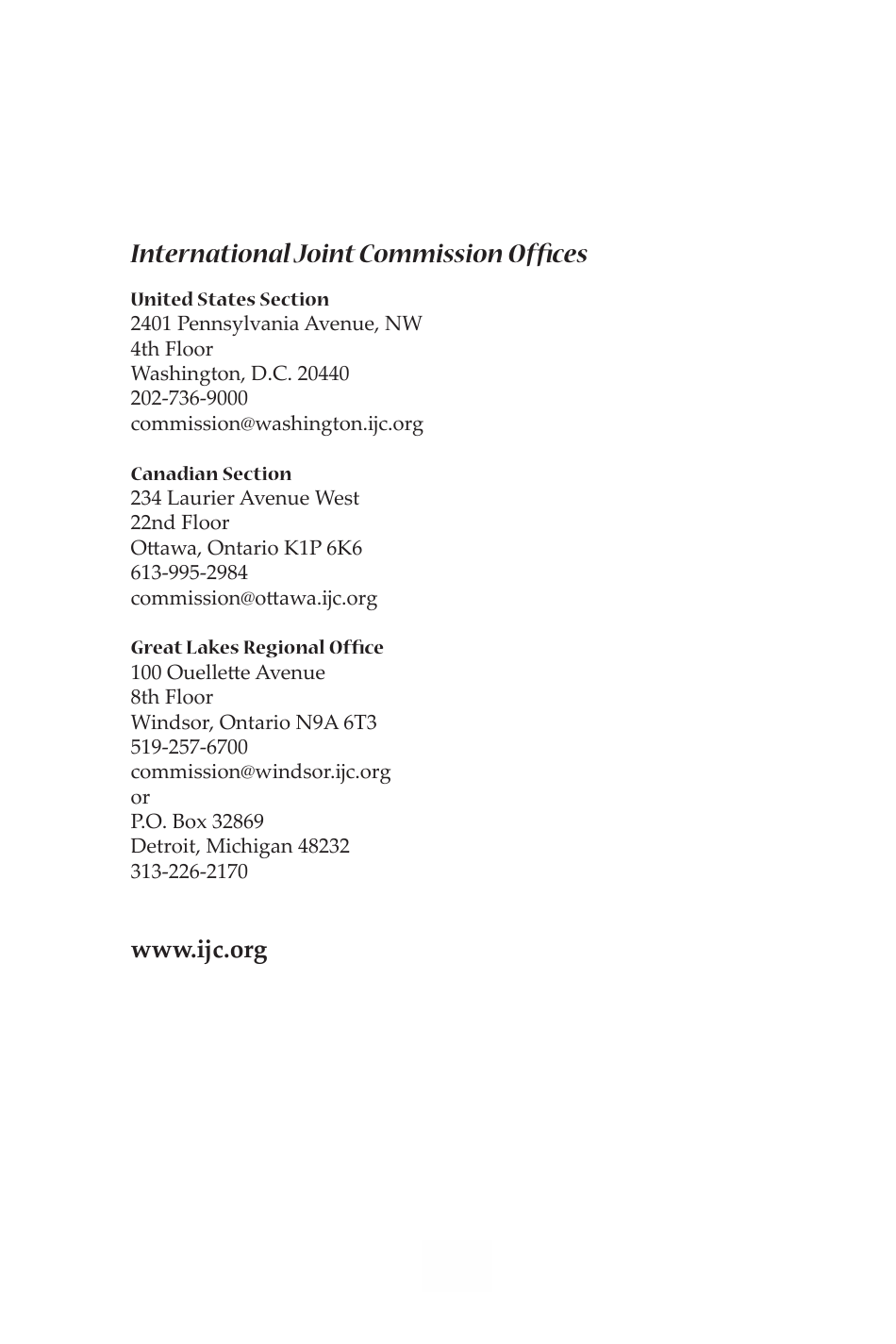 14th Biennial Report on Great Lakes Water Quality - International Joint Commission United States and Canada, Page 3