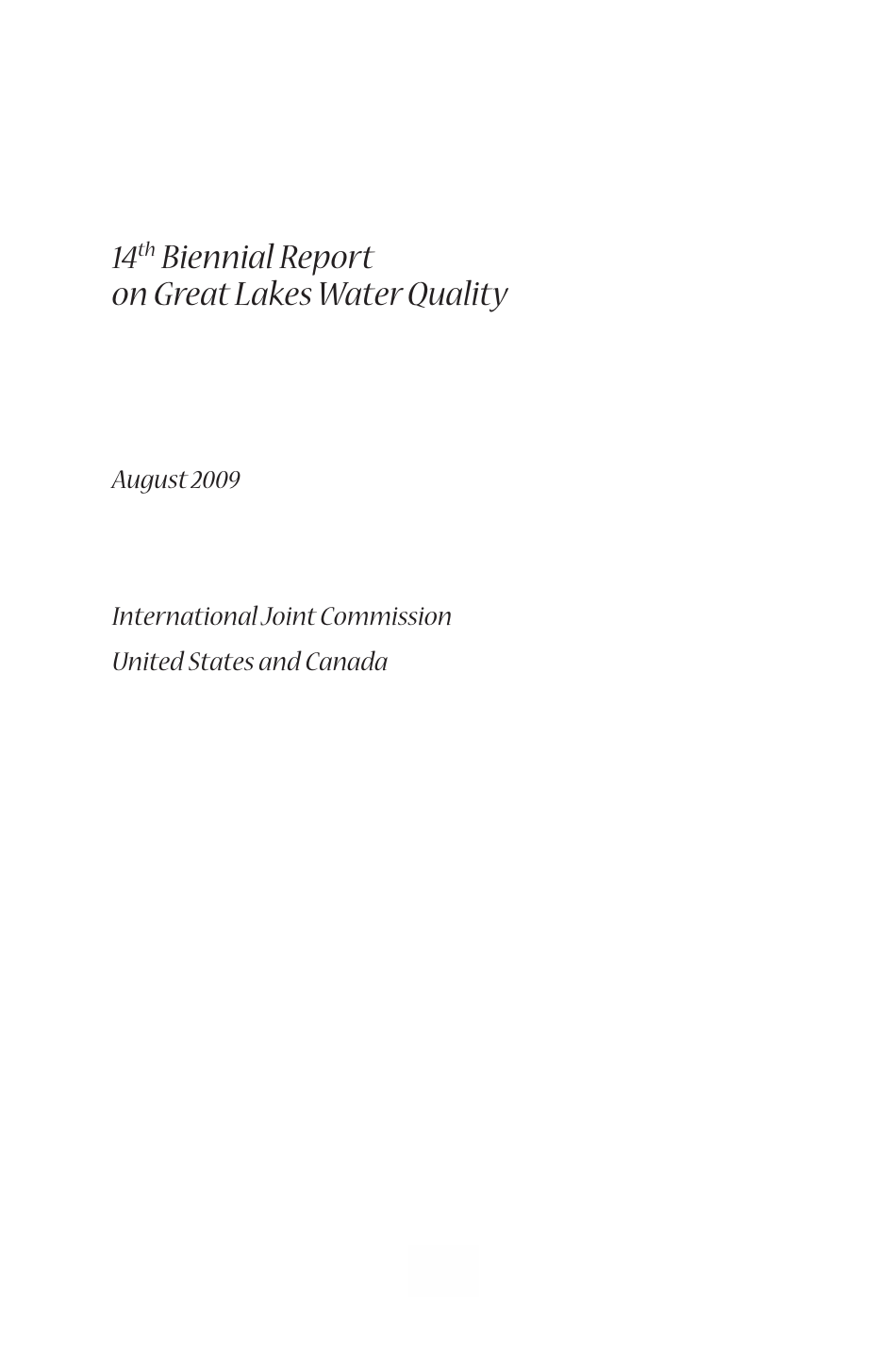 14th Biennial Report on Great Lakes Water Quality - International Joint Commission United States and Canada, Page 4
