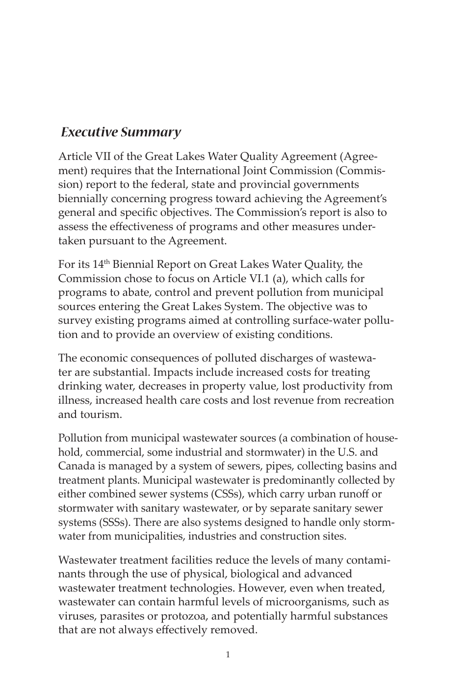14th Biennial Report on Great Lakes Water Quality - International Joint Commission United States and Canada, Page 8