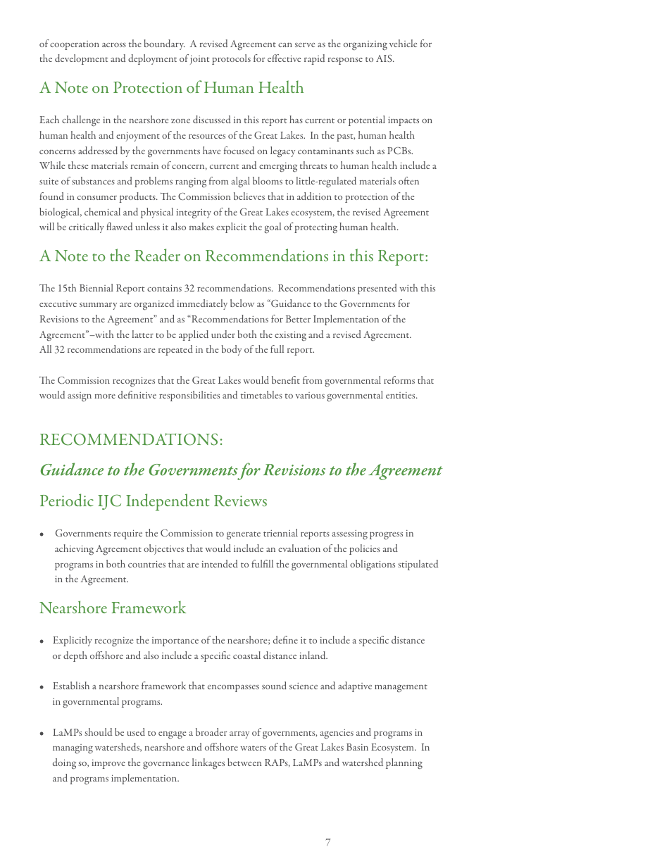 15th Biennial Report on Great Lakes Water Quality - International Joint Commission United States and Canada, Page 11