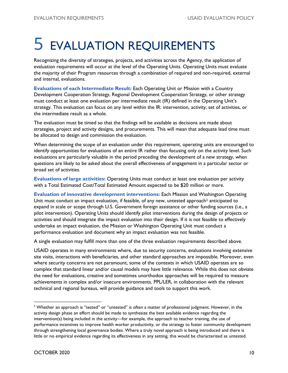 Usaid Evaluation Policy, Page 15