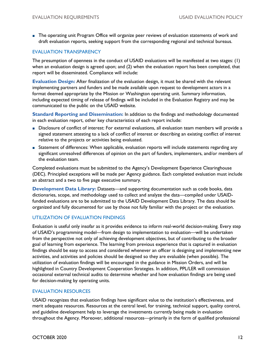 Usaid Evaluation Policy, Page 17