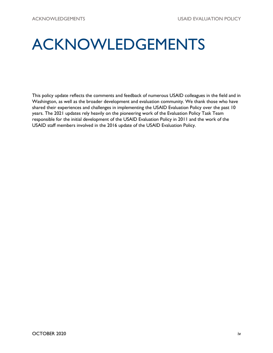 Usaid Evaluation Policy, Page 4
