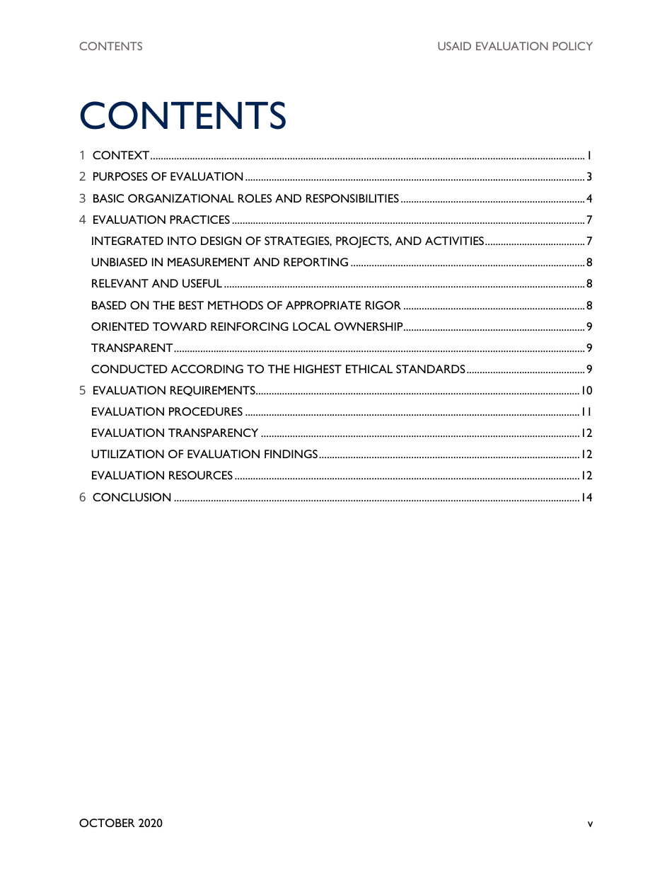 Usaid Evaluation Policy, Page 5