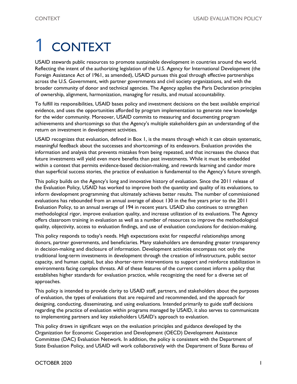 Usaid Evaluation Policy, Page 6