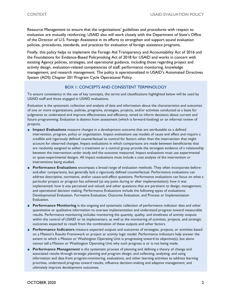 Usaid Evaluation Policy, Page 7