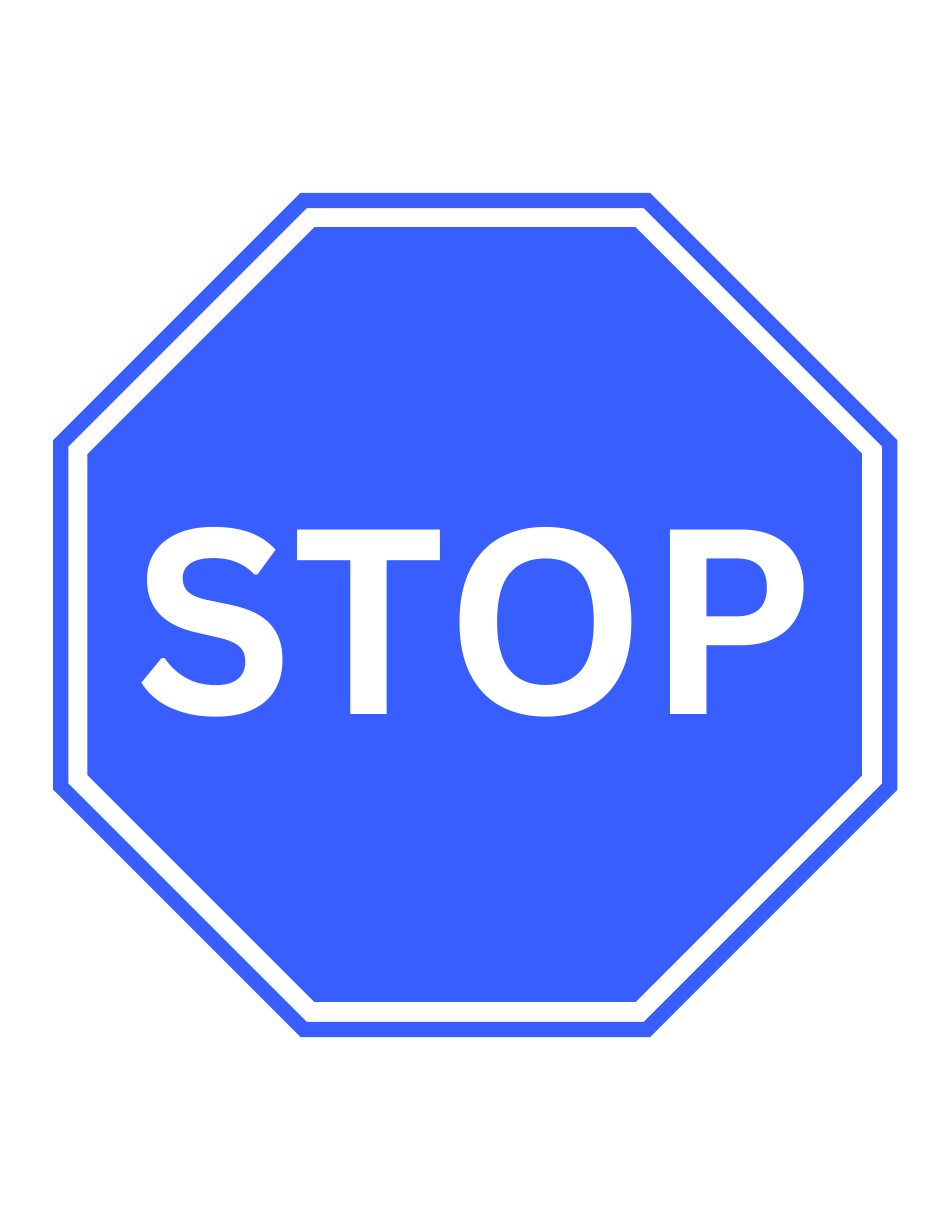 Blue Stop Sign Template - Customize and Download