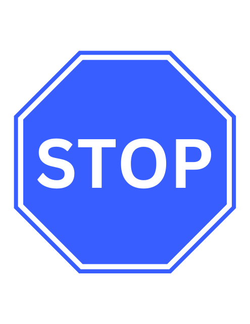 Stop Sign Template - Blue