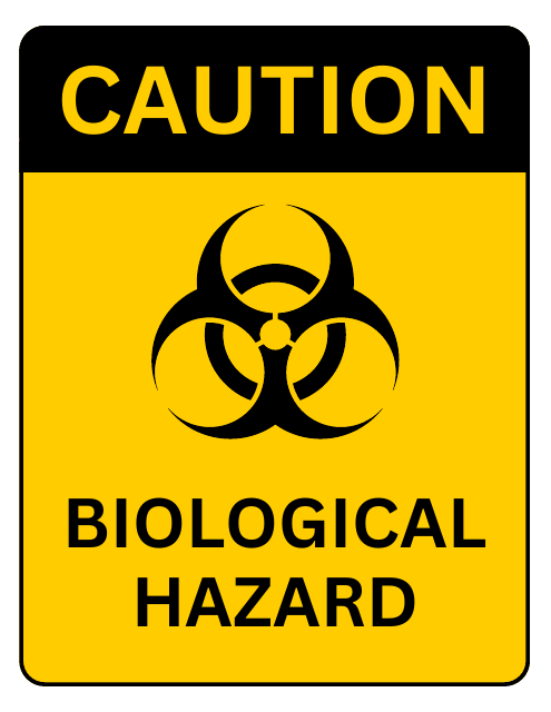 Caution sign template showing the biohazard symbol