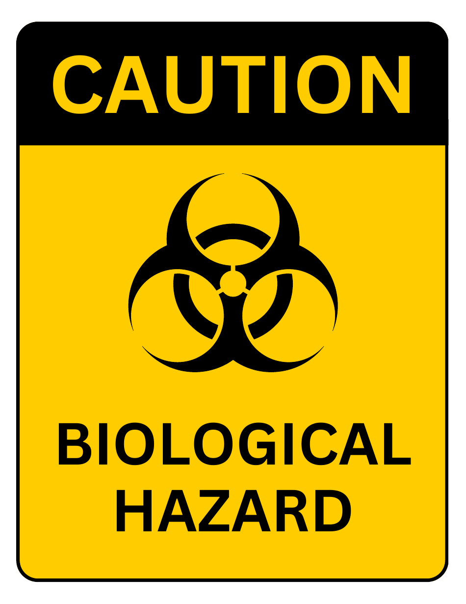 Caution sign template showing the biohazard symbol