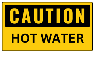 Document preview: Caution Sign Template - Hot Water