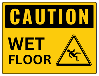 Document preview: Caution Wet Floor Sign Template
