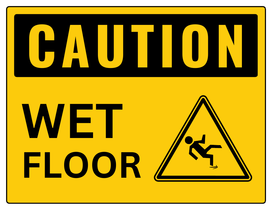 Caution Sign Template - Wet Floor