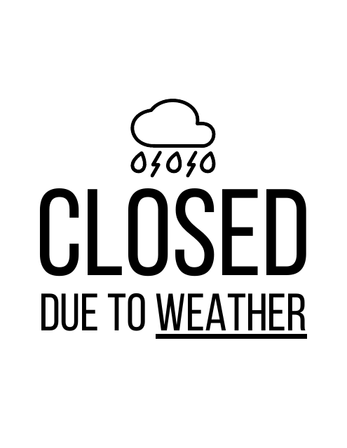 A professionally designed Closed Sign Template - Weather
