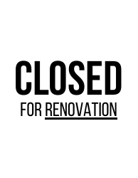 Document preview: Closed Sign Template - Renovation