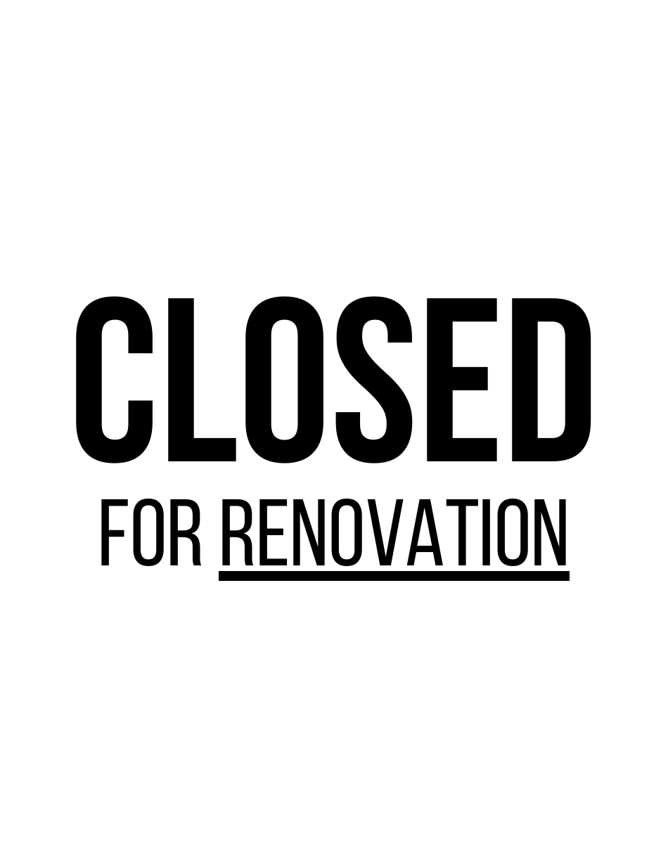 Closed Sign Template - Renovation Download Printable Pdf 