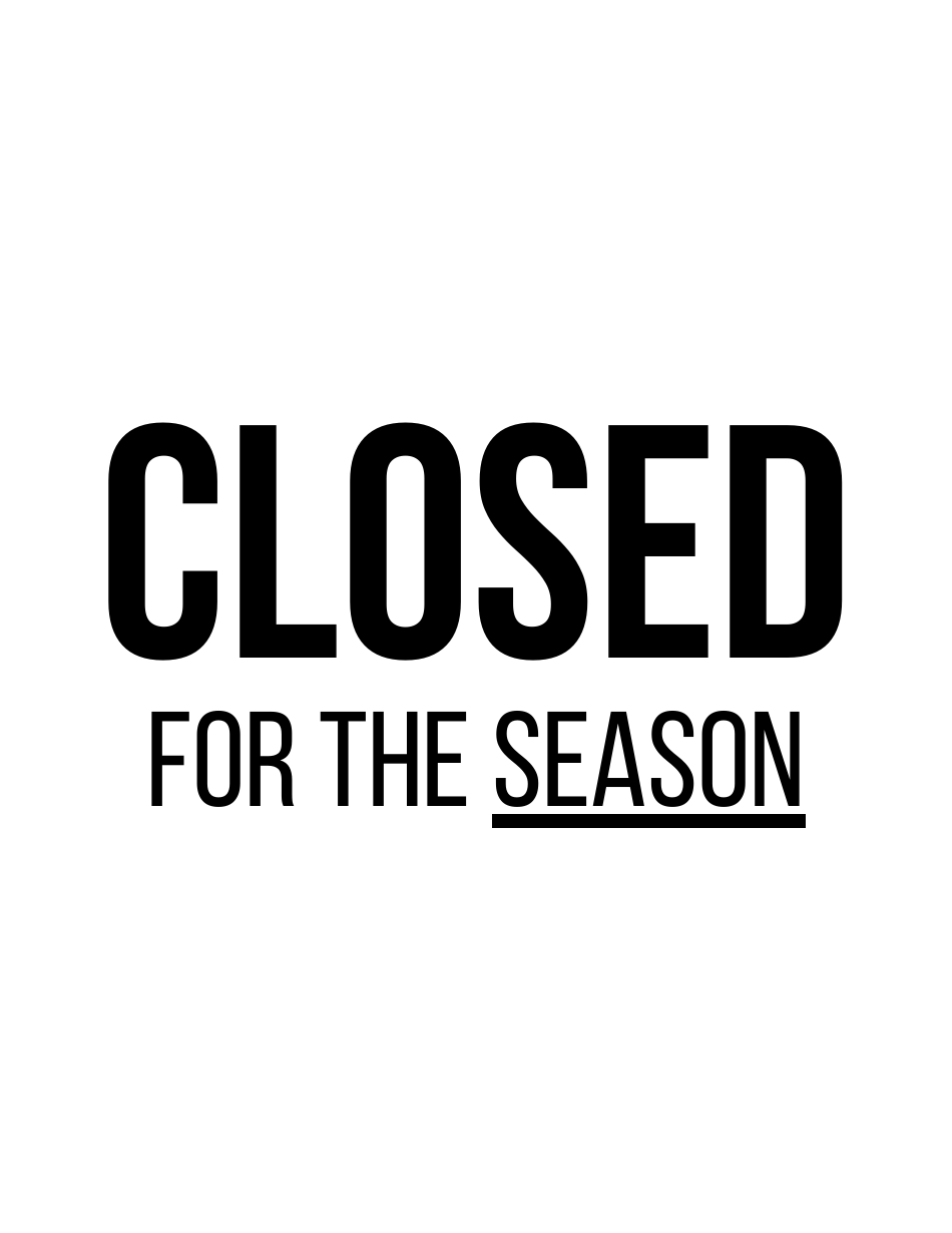 Closed Sign Template - Season Download Printable Pdf 