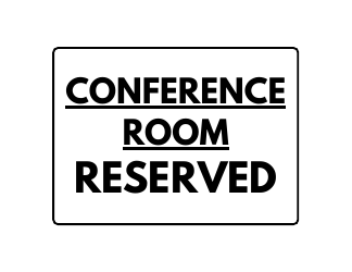 Document preview: Conference Room Reserved Sign Template