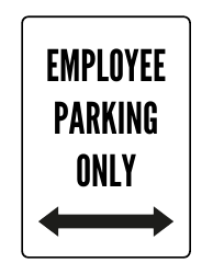 Document preview: Employee Parking Sign Template