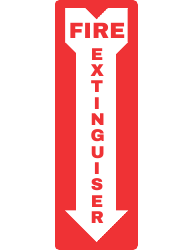 Document preview: Fire Extinguisher Sign Template - Down Arrow