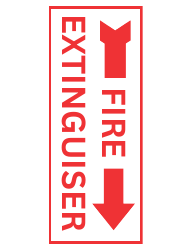 Document preview: Fire Extinguisher Sign Template - Right Arrow
