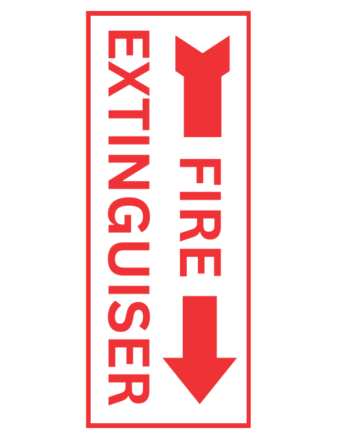 Fire Extinguisher Sign Template - Right Arrow